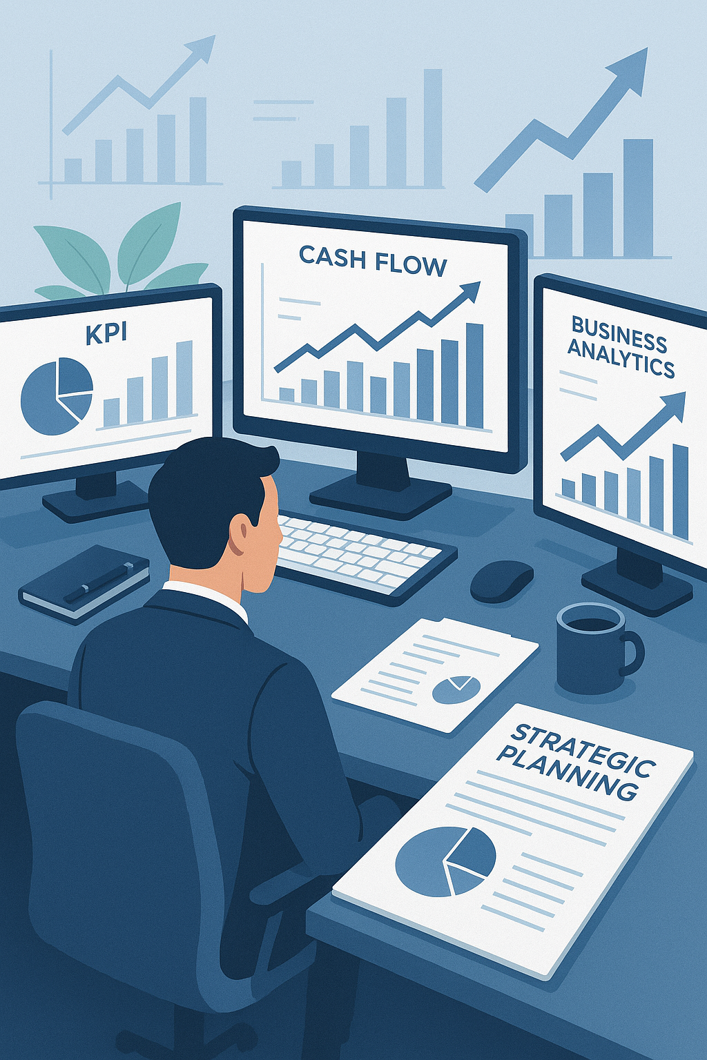 Strategic Financial Planning and Data Analysis - KPI Dashboards, Cash Flow Charts, Business Analytics, Strategic Planning